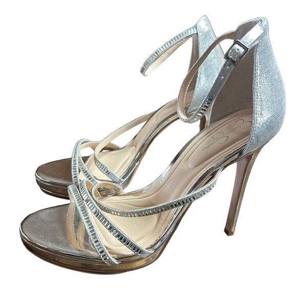 Jessica Simpson Shoes - Jessica Simpson Jaeye Dress Sandals Stiletto Heel Rhinestone Straps NEW Size 9.5